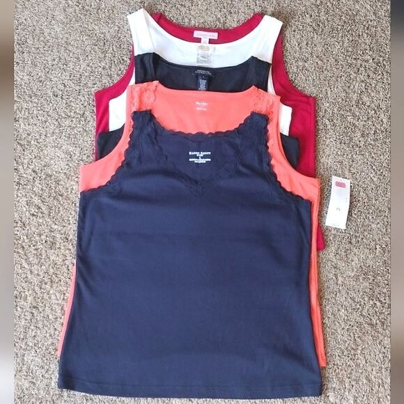 Set of Five Women's Size Large or PL Solid Color Tank Tops, Multiple Brands - Picture 1 of 16